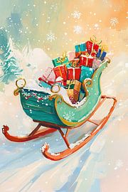 Christmas gifts | Festive Christmas sleigh by Wonderful Art