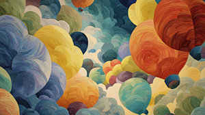 Heißluftballons – künstlerisches Panorama