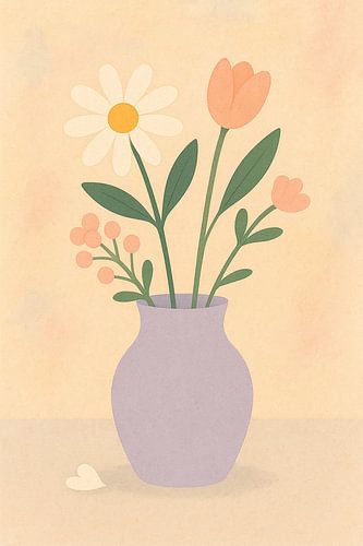 Flower vase in Soft Pastel