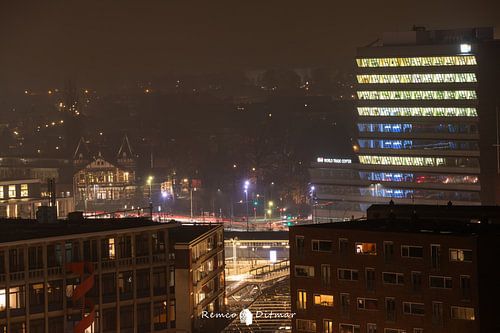 Hengelo from above: Vereenigingsgebouw and VDL