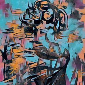 Kleurig artwork van een zeemeermin van Emiel de Lange