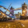 London Tower Bridge and sundial by Frank Herrmann