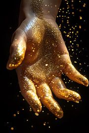 Hand with gold glitter by Art & Soul Creations