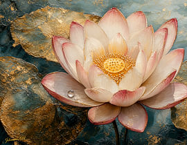 Botanical Illumination: Blush Lotus Reverie by Johannas Art Creations