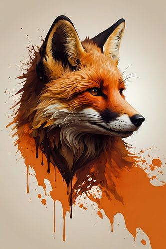 Abstracte Kleurrijke Vos in Moderne Kunst