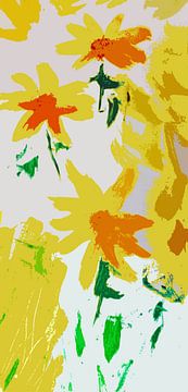 Zonnebloemen abstract van M.A. Ziehr