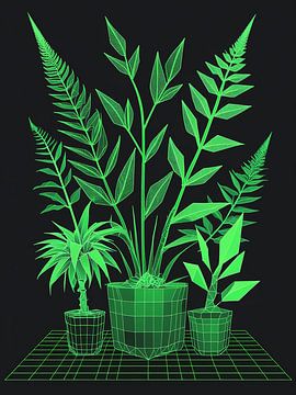 Digital Nature - Neon-Botanik von Giandra Safaraz