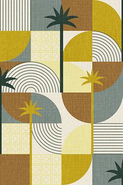 Palm Springs Desert Shapes and Palms Mustard by Alexandra Weise