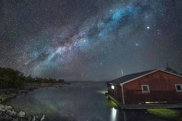 Milky way over Flatvarp van Marc Hollenberg