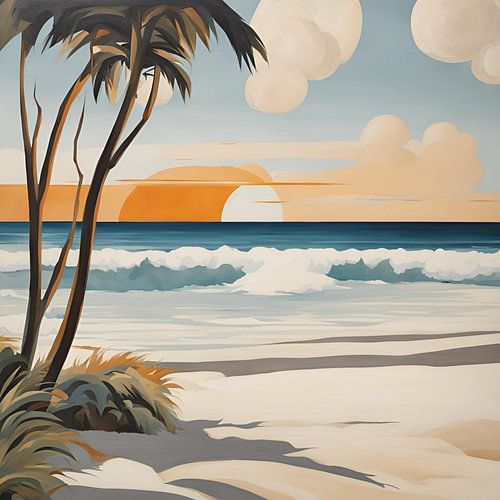 Peinture du coucher de soleil