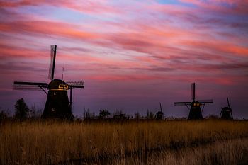 Zonsondergang bij Kinderdijk