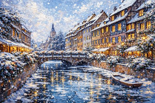 Colmar in Frankrijk, een impressionistisch schilderij.
