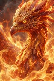 Fiery Phoenix Head by Markus Gann