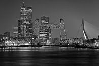 De Hef in Rotterdam met de skyline zwart wit van Anton de Zeeuw thumbnail