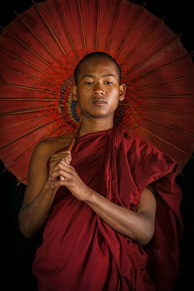 Young monk in the temples of Bagan by Roland Brack