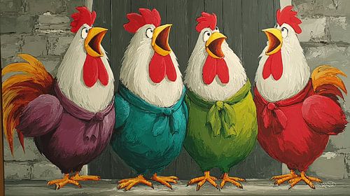 Pratende / Zingende Kippen