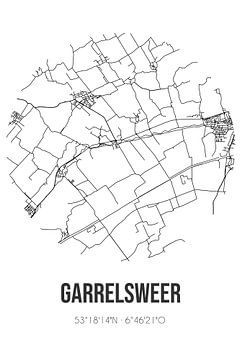 Garrelsweer (Groningen) | Landkaart | Zwart-wit van MijnStadsPoster