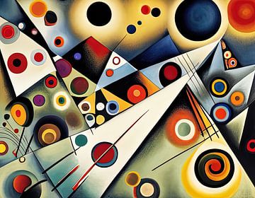 Modern kleurrijk abstract 3 van Leo Luijten
