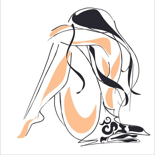 Sexy naakt op tekening