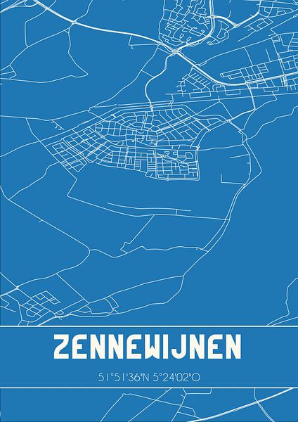 Blueprint | Map | Zennewijnen (Gelderland) by Prints of Place