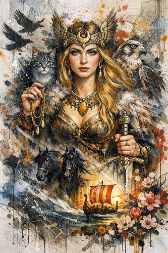 Godin Freya schilderij.