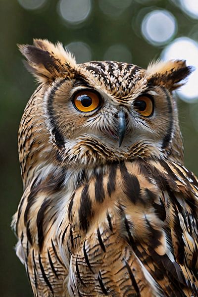 Detailed close-up of an owl with feathers by Art & Soul Creations
