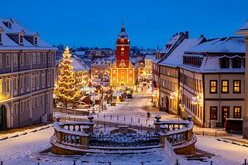 Der Gothaer Hauptmarkt im Winter von Roland Brack