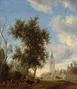 Gezicht op Beverwijk, Salomon van Ruysdael van Meesterlijcke Meesters thumbnail