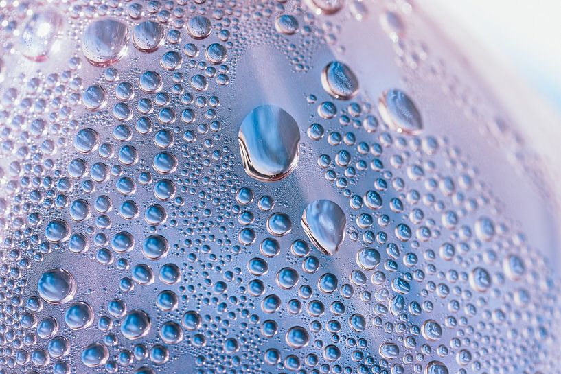 Drops of condensation on the inside of a bottle by Jefra Creations