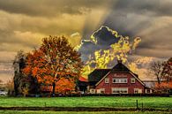 Wolken, Bauernhof, Woudenberg, Niederlande von Maarten Kost Miniaturansicht