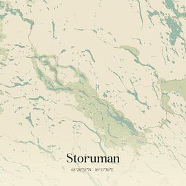 Carte d'époque de Storuman, Suède. sur Affiches de lieux