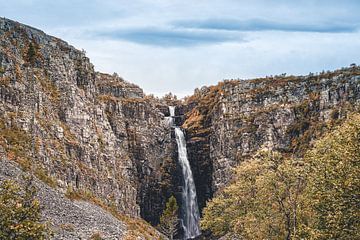 Njupeskar Wasserfall Schweden von Sonny Vermeer