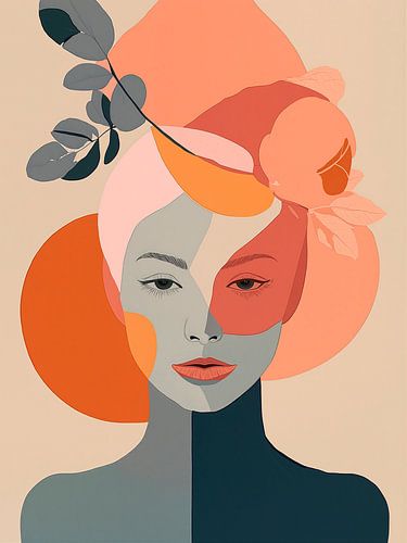 Modernes abstraktes Porträt mit organischen Formen von STUDIO ARTSY