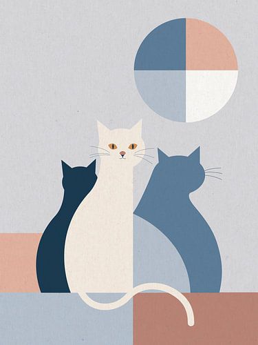 Dreiklang der Stille – Die Katzen von Mixed media vector arts