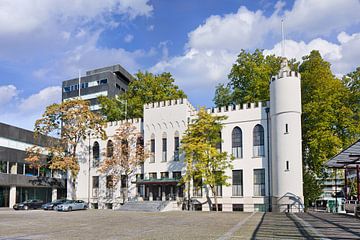 Das Rathaus von Tilburg an einem sonnigen Tag mit einem blauen Himmel von Tony Vingerhoets