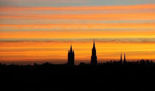 Zonsopgang boven Delft