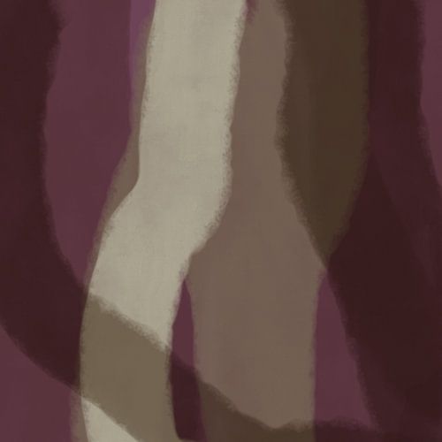 Moderne abstracte kunst. Vormen en lijnen in merlotpaars, terra en wit
