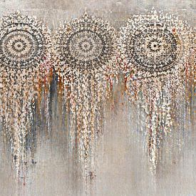 Landelijk Stoer Mandala op Verweerd Beton van Kleurenrijk