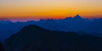 Sunrise in the Allgäu Alps by Walter G. Allgöwer