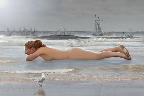 Mädchen am Strand von Ostsee