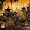 Abstract Golden China by Digitale Schilderijen