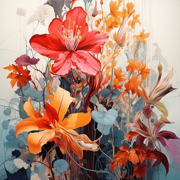 Fleurs abstraites sur Uncoloredx12