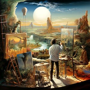 Surrealismus Maler Arbeit Atelier Vision Traumwelt Kunst