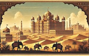 Vintage Indien, Rajasthan Paläste Poster