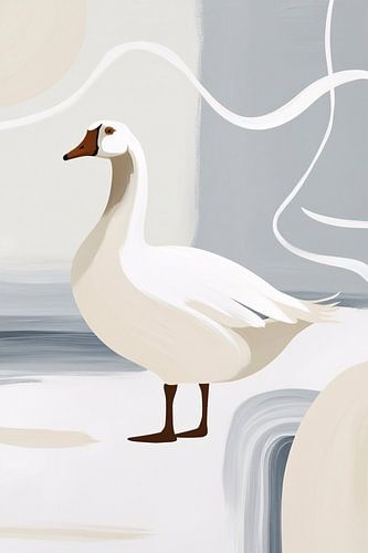 Abstracte gans met zachte tinten