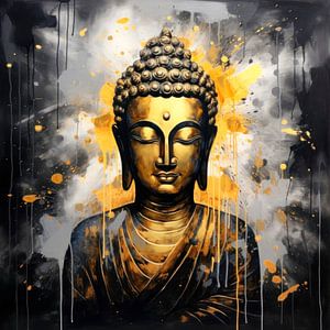 Buddha in gold und schwarz von ARTemberaubend