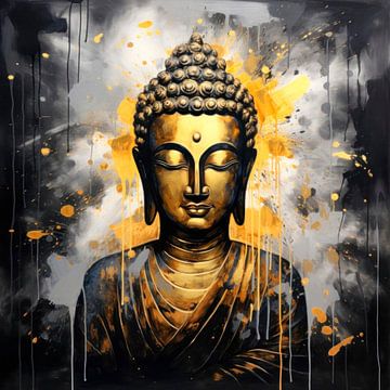 Bouddha en or et noir sur ARTemberaubend