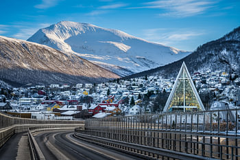 Arktische Kathedrale in Tromso, Norwegen