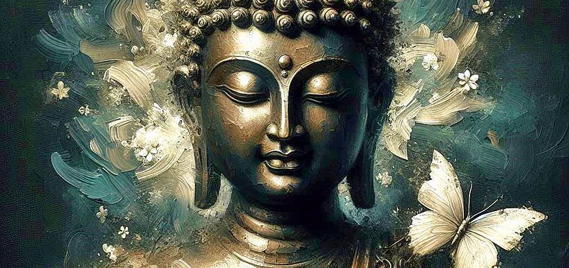 Buddha and the white butterfly. by Ineke de Rijk