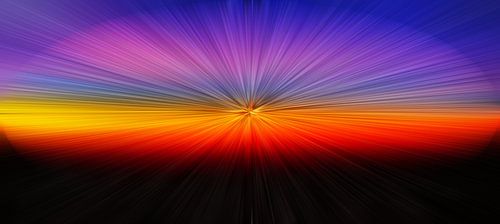 Zonsondergang in brabant; expressionistisch weergegeven